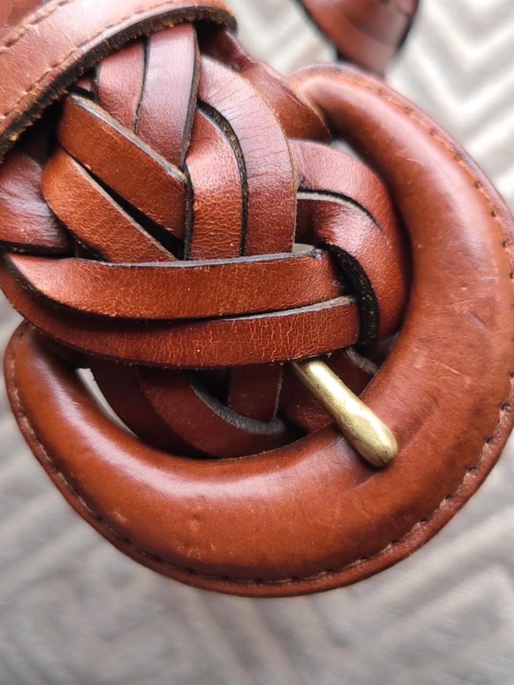 Coach Vintage 1990s Braided Leather Belt Large 40 Brown Boho Western Artisan